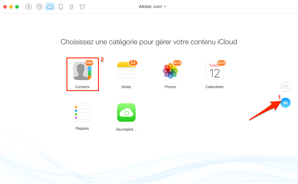 Comment exporter/extraire les contacts sur iCloud – étape 3