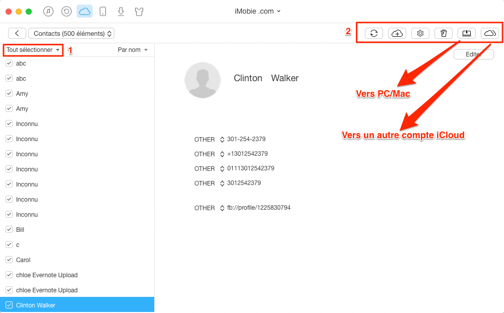 Exporter les contacts de iCloud – étape 4