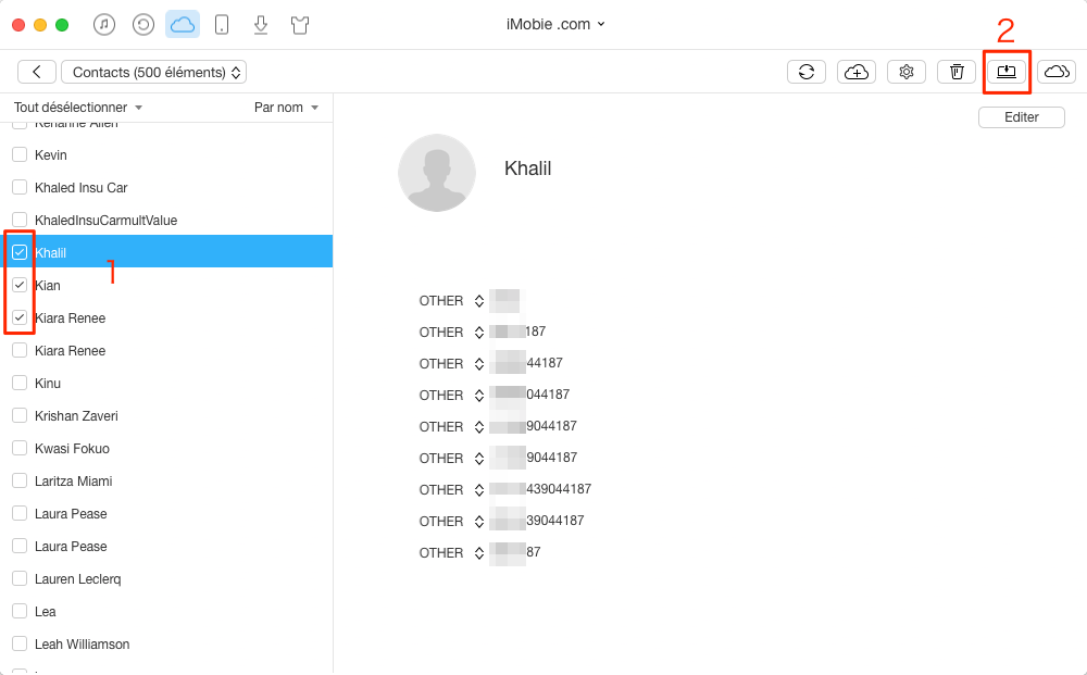 Exporter les contacts iCloud vers PC