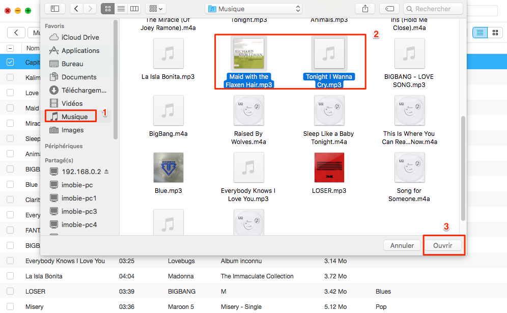 Importer de la musique sur iPhone 6 depuis l'ordinateur Mac - étape 3