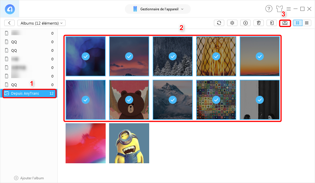 Moyen de transfert des photos iPhone vers PC avec AnyTrans - étape 3