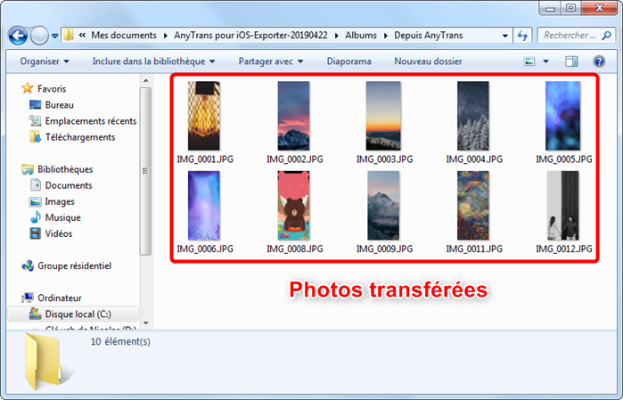 comment telecharger photos telephone sur pc