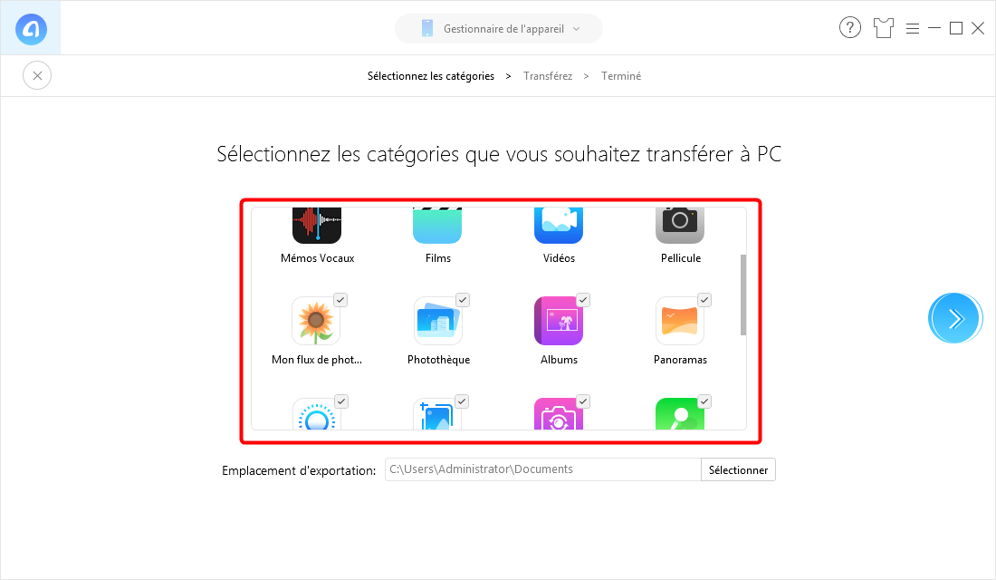 Comment transférer les photos iPhone vers PC en un clic