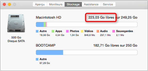 Vérifier l'espace disponible de votre Mac