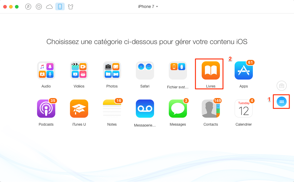 Comment mettre PDF sur iPhone 7 avec AnyTrans pour iOS - étape 1