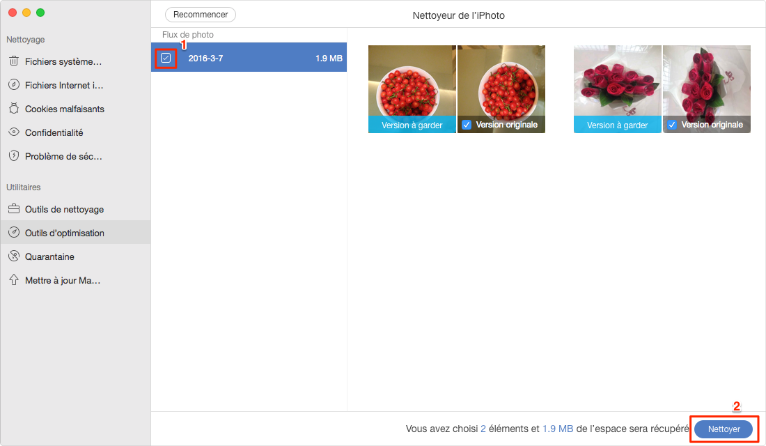 Comment nettoyer la bibliothèque iPhoto avec MacClean - étape 3