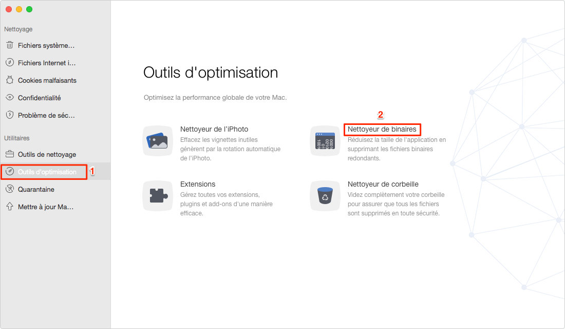 Nettoyer Universal Binaries sur votre Mac avec MacClean – étape 1