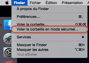 Vider la corbeille en mode sécurisé