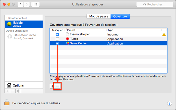 Limiter les applications lancées au démarrage – étape 3