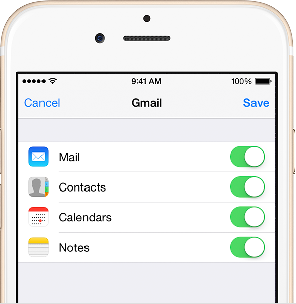 Synchroniser l'email/calendriers/contacts à l'iPhone