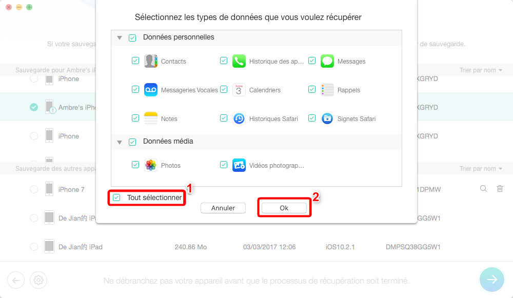 Récupérer des données d'iPhone cassé - étape 2