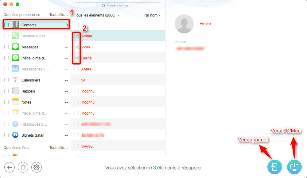 Récupération de données d'iPhone cassé - étape 3