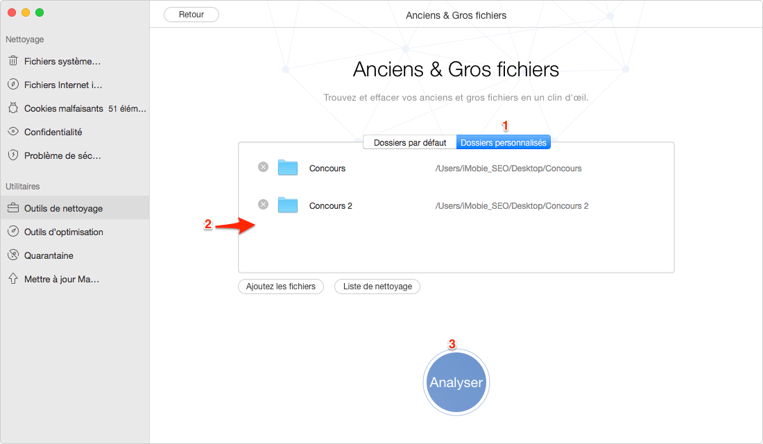 Analyser les dossiers personnalisés – étape 2