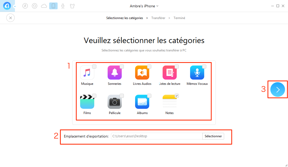 Comment sauvegarder iPhone sans iTunes sur PC – étape 2