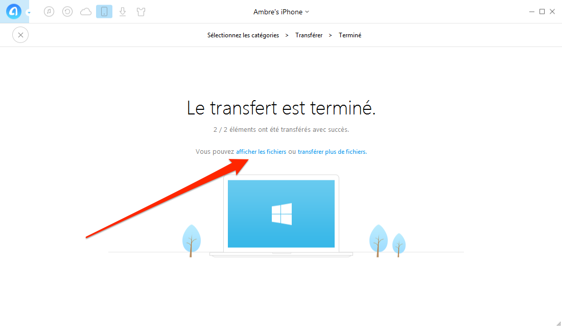 Sauvegarder iPhone 4/5/6/7 sur PC sans iTunes – étape 3