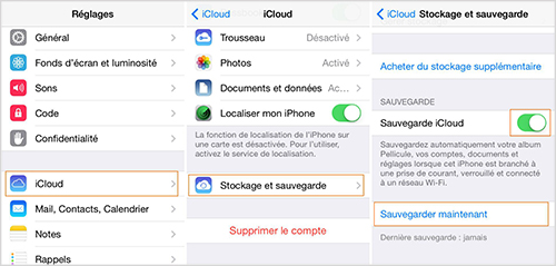 Sauvegarder les données de l'iPhone avec iCloud