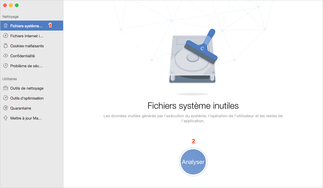 Supprimer les fichiers inutiles avec MacClean – étape 1