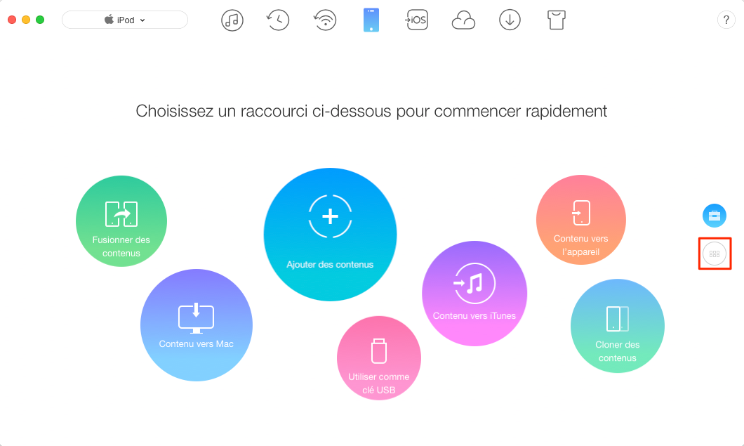 Effacer musique iPod nano/touch/shuffle/classic sans iTunes – étape 1