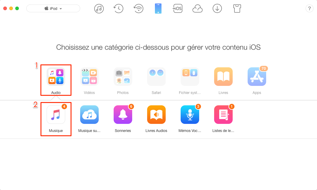 Comment supprimer musique iPod sans iTunes – étape 2