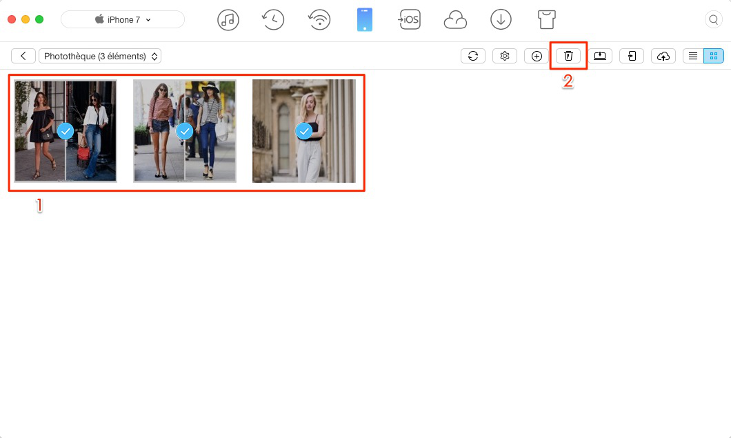 Supprimer les photos synchronisées de l'iPhone 7 avec AnyTrans - étape 3