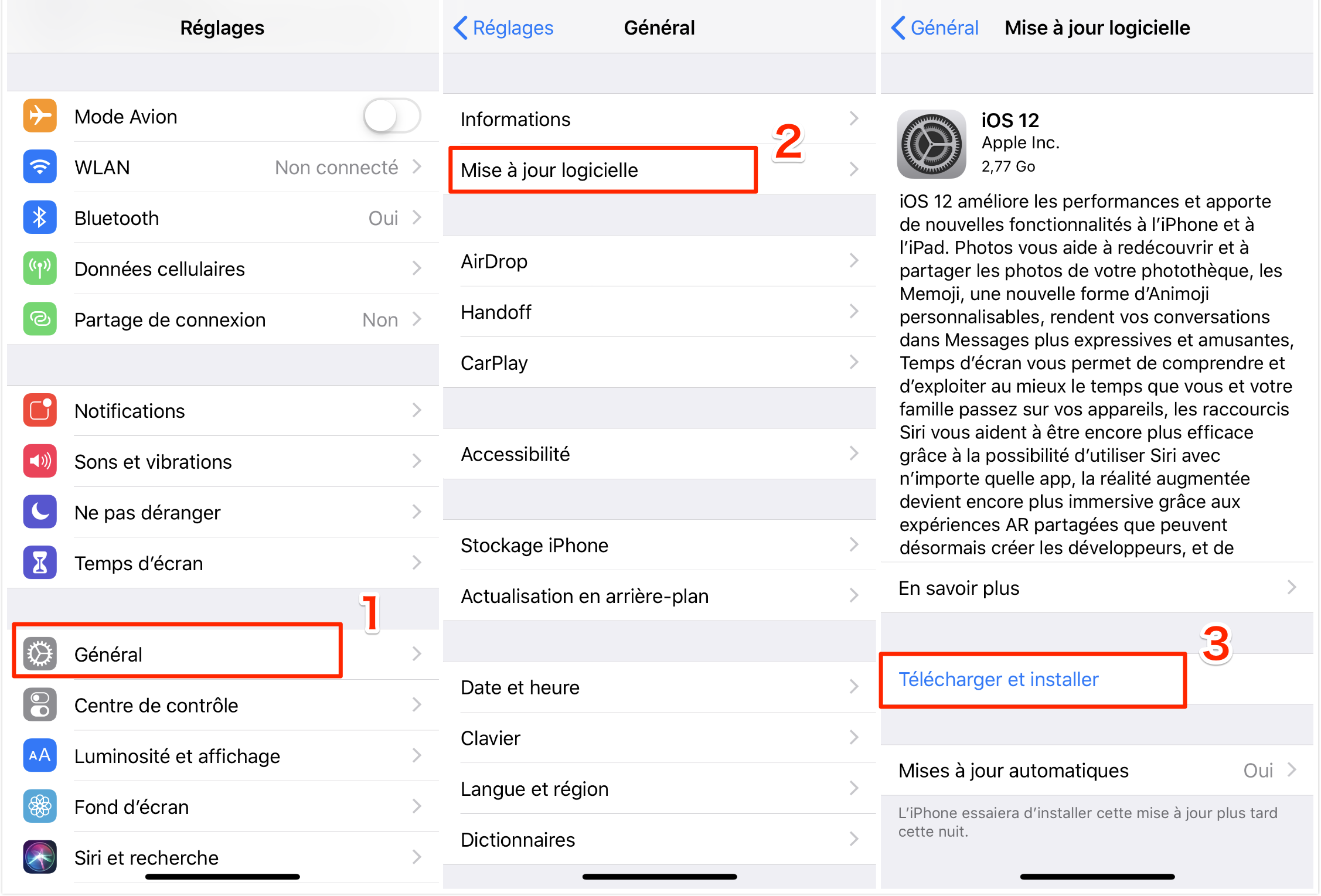 Comment télécharger et installer iOS 12/12.1.1 directement