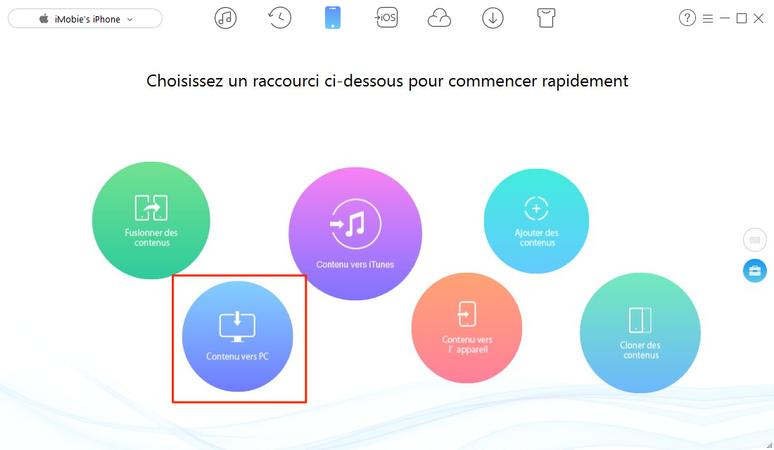 Comment copier des fichiers de l'iPhone vers PC – étape 2