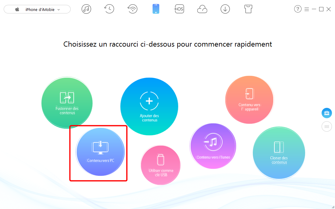 Comment transférer des fichiers de l'iPhone vers PC – étape 1