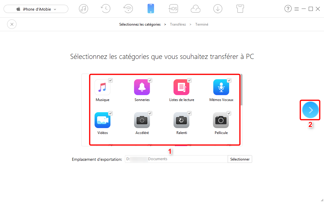 Comment copier des fichiers de l'iPhone vers PC – étape 2