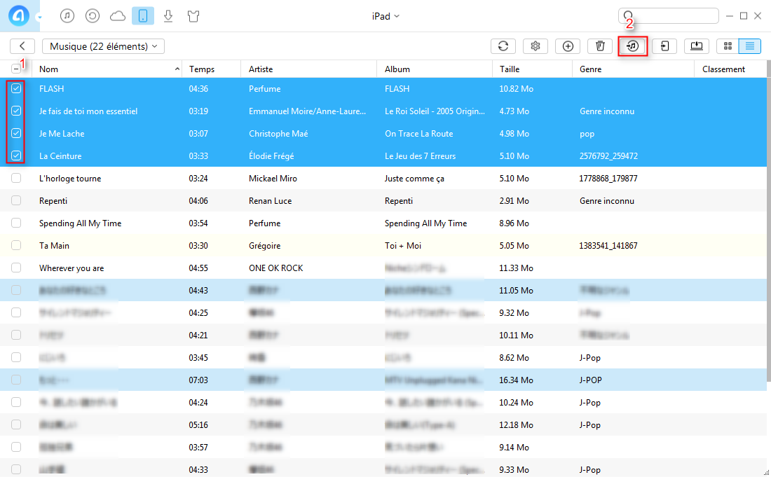 Transférer de la musique iPad vers iTunes directement – étape 3