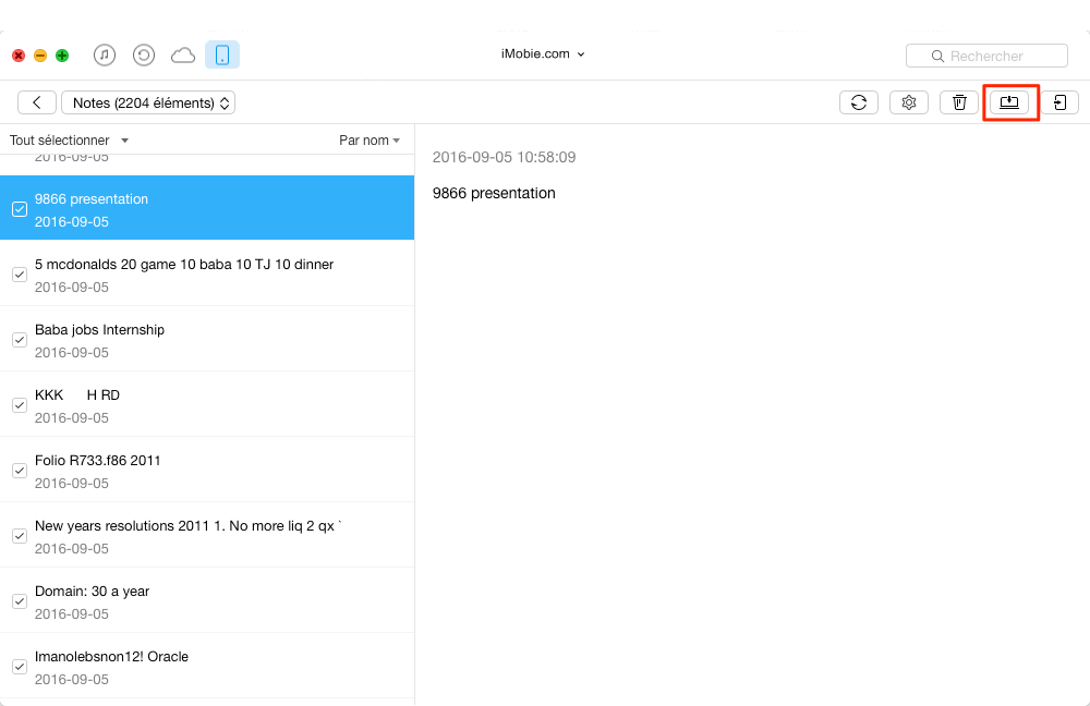 Comment exporter vos notes de l’iPad vers le Mac - étape 2