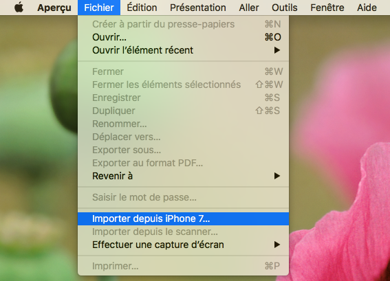 Importer les photos vers Mac avec Aperçu – étape 2