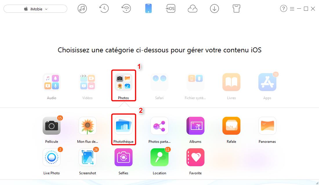 Comment importer photos PC vers iPhone – étape 2