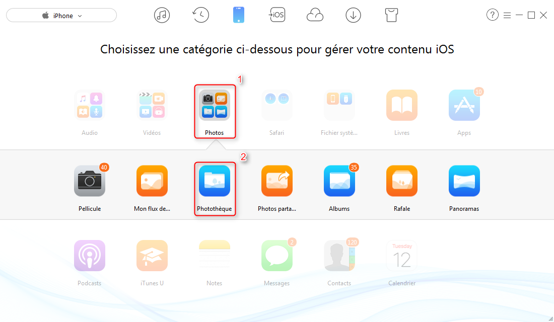 Comment importer photos PC vers iPhone – étape 2