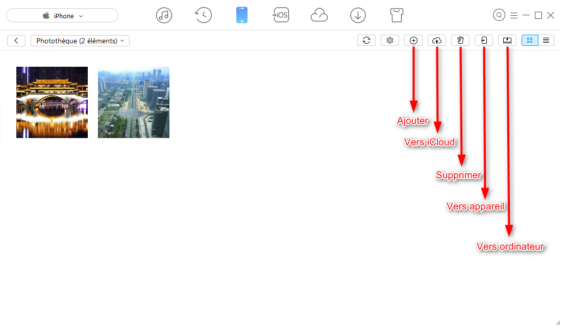 Transfert de photos PC/Mac vers iPhone – étape 4