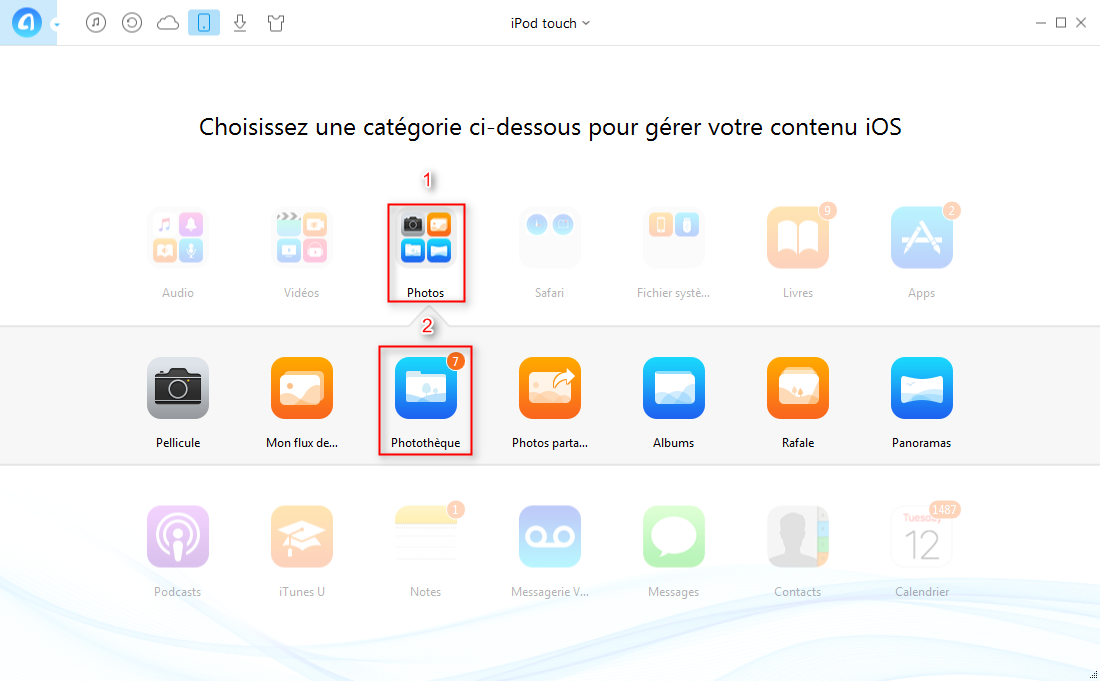 Transférer des photos iPod vers PC – étape 2