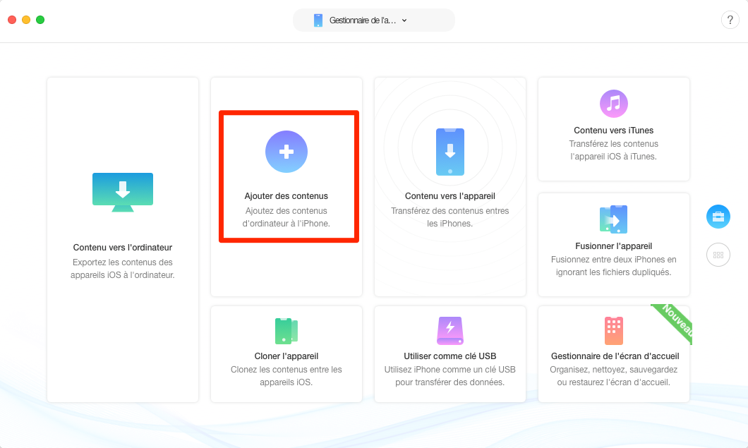 Transférer des sonneries d'iTunes vers iPhone 7 sans aucune perte - étape 2
