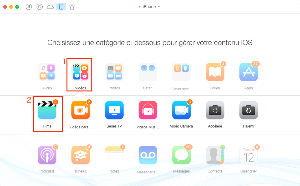 Comment transférer des vidéos de l'iPhone à l'iPad - étape 2