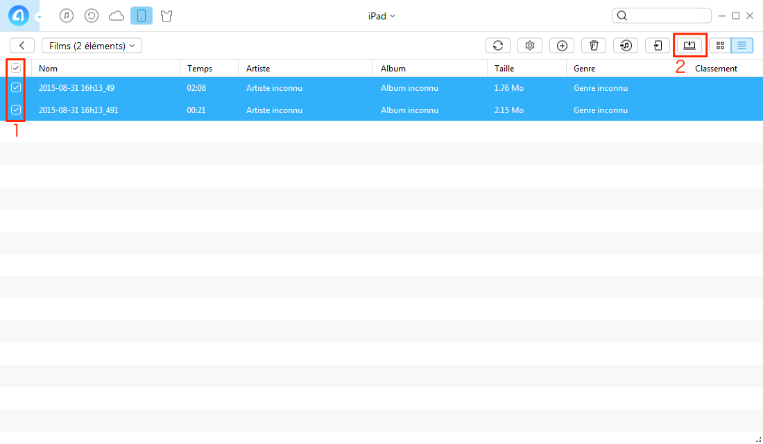 Transfert de vidéos de l'iPad vers l'ordinateur PC avec AnyTrans pour iOS - étape 3