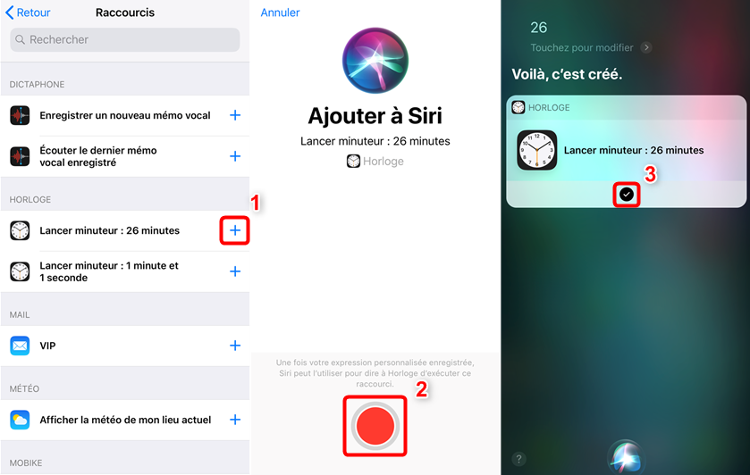 Utiliser les raccourcis Siri sur iPhone sous iOS 12