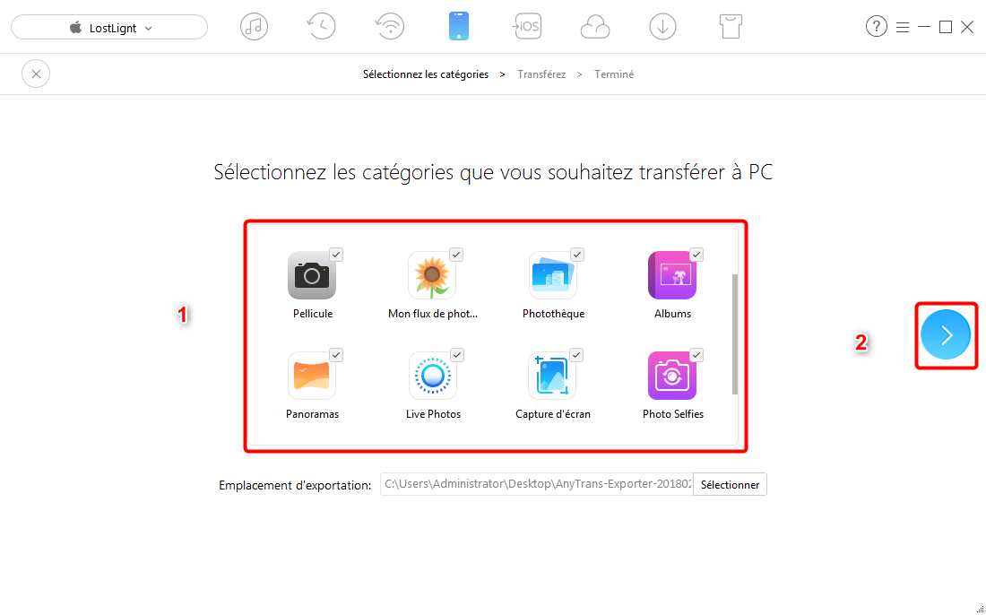 Voir les photos iphone sur pc