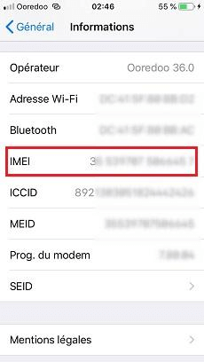Connaître IMEI iPhone 