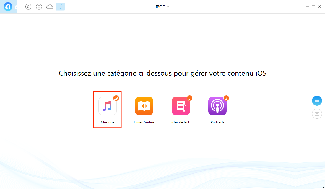 Transférer musique PC vers iPod – étape 1