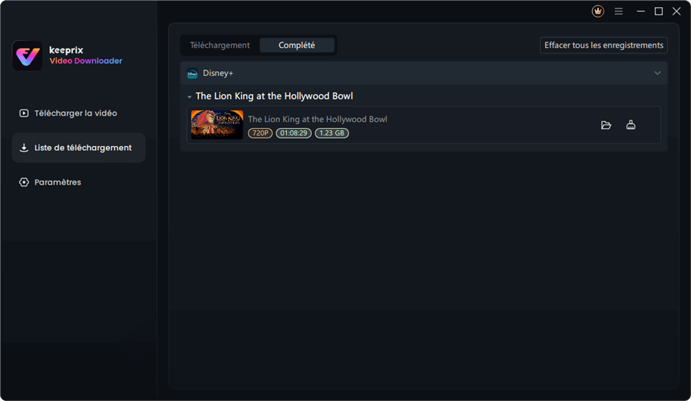 Téléchargement terminé
