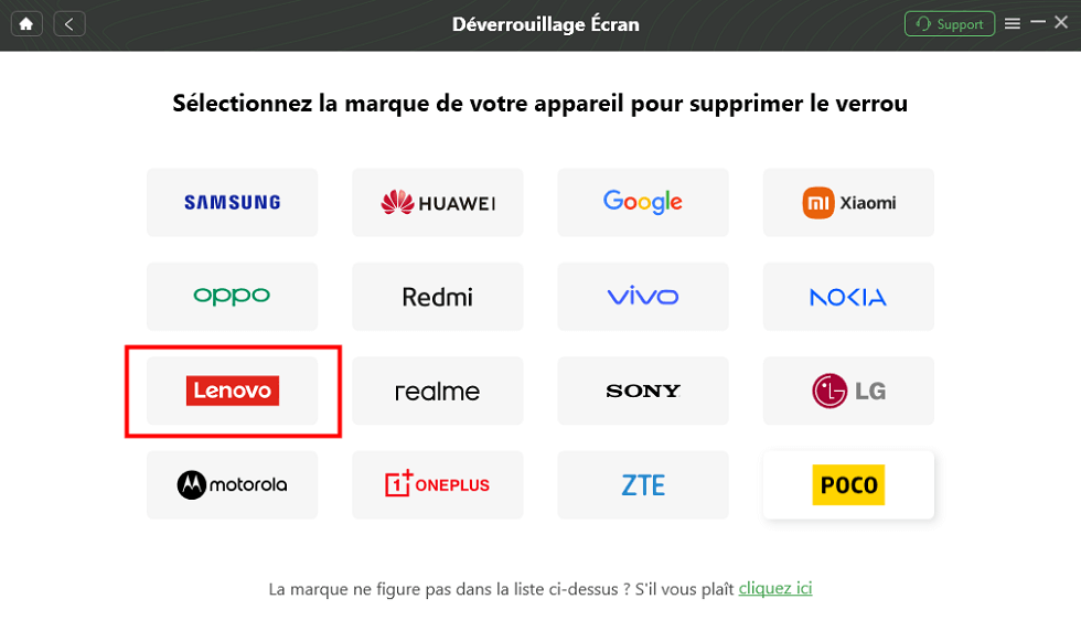 Choisissez la marque Lenovo