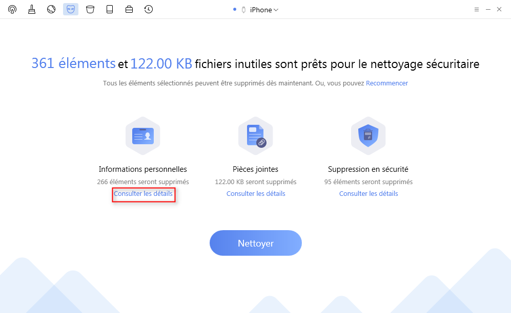 Supprimer définitivement l'historique des appels sur l'iPhone – étape 2