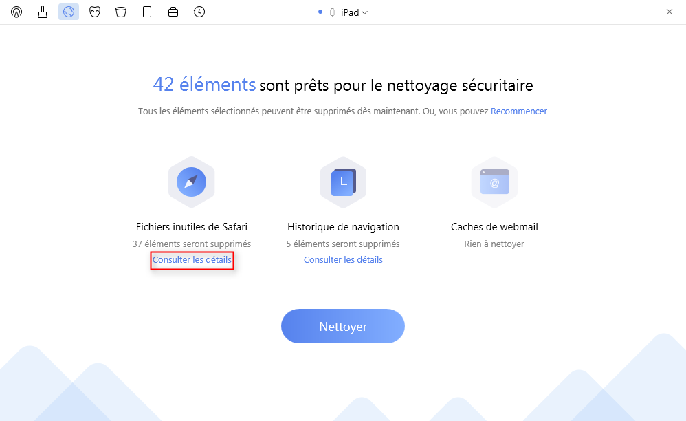Consultez les détails pour choisir l' historique de Safari sur votre iPad - étape 2