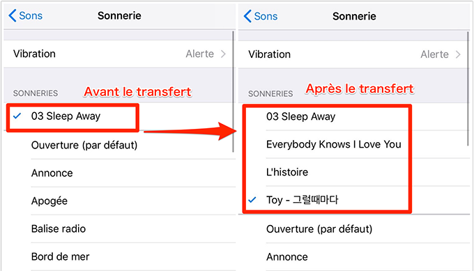 Voir et personnaliser les sonnerie sur nouvel iPhone - étape 4