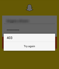 Erreur 403 connue chez Snapchat
