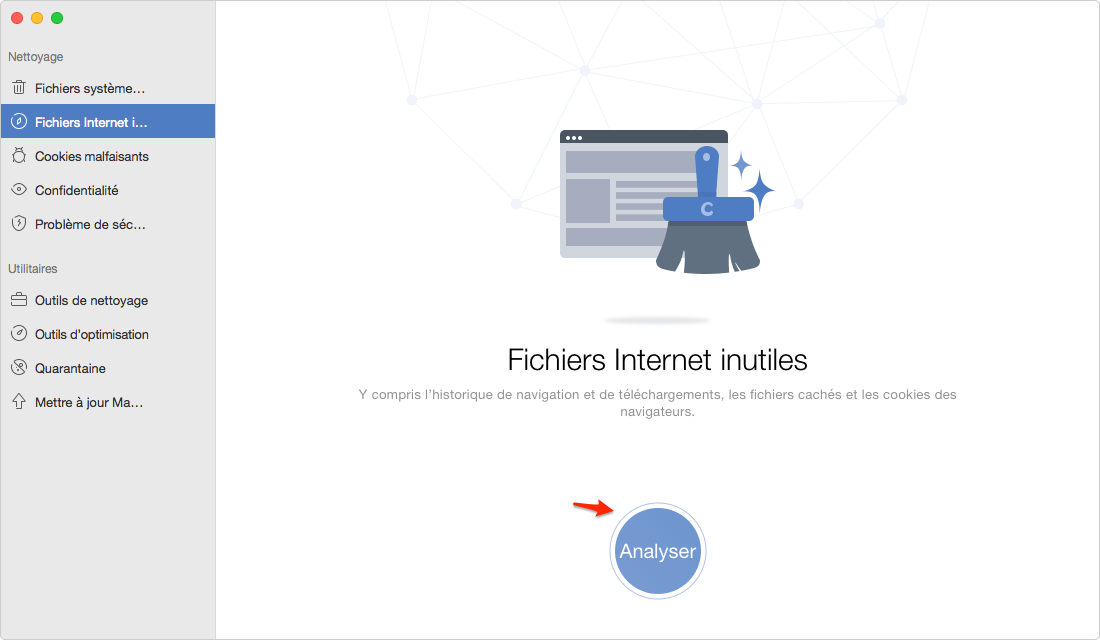 Nettoyer les fichiers inutiles avec MacClean - étape 1