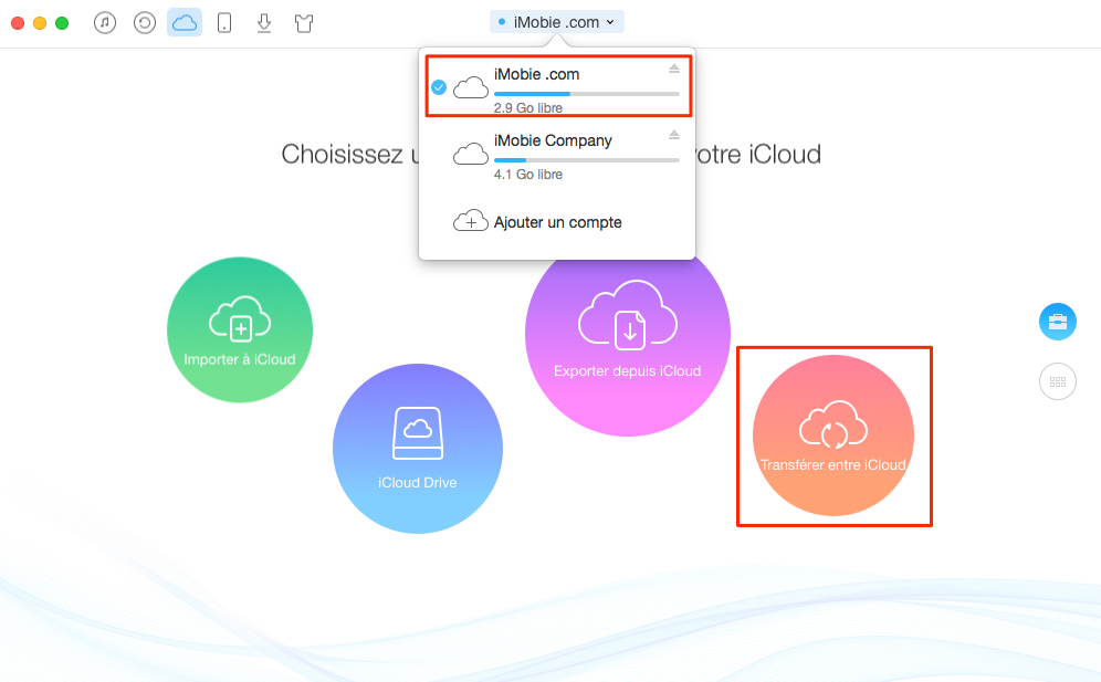 Fusionner des comptes iCloud – étape 2
